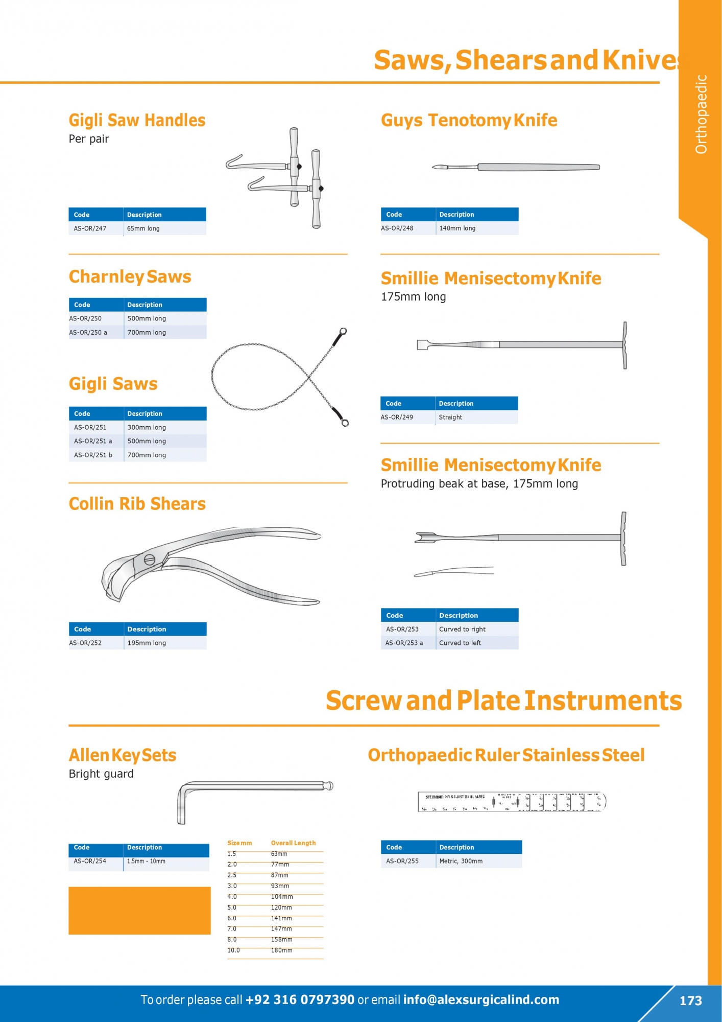 Saws, Shears and Knives